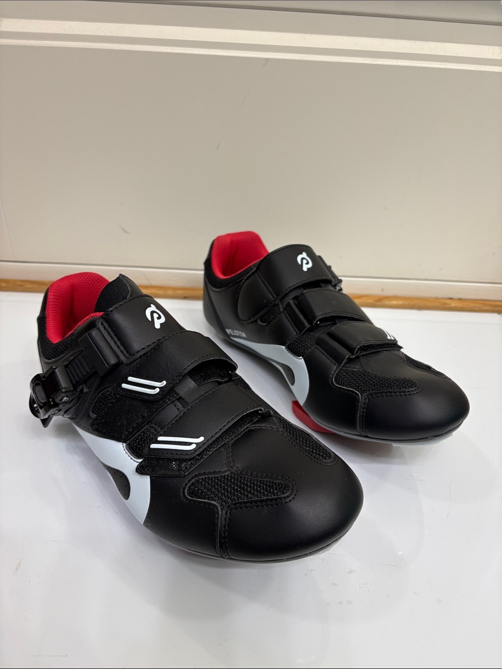 Peloton Black and Red Cycling Sneakers Shoes